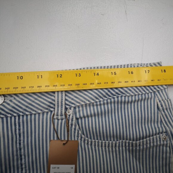NWT Denver Hayes Hi Rise Skinny Crop Ladies Size 18 Blue & White Stripe Pants - Picture 12 of 14